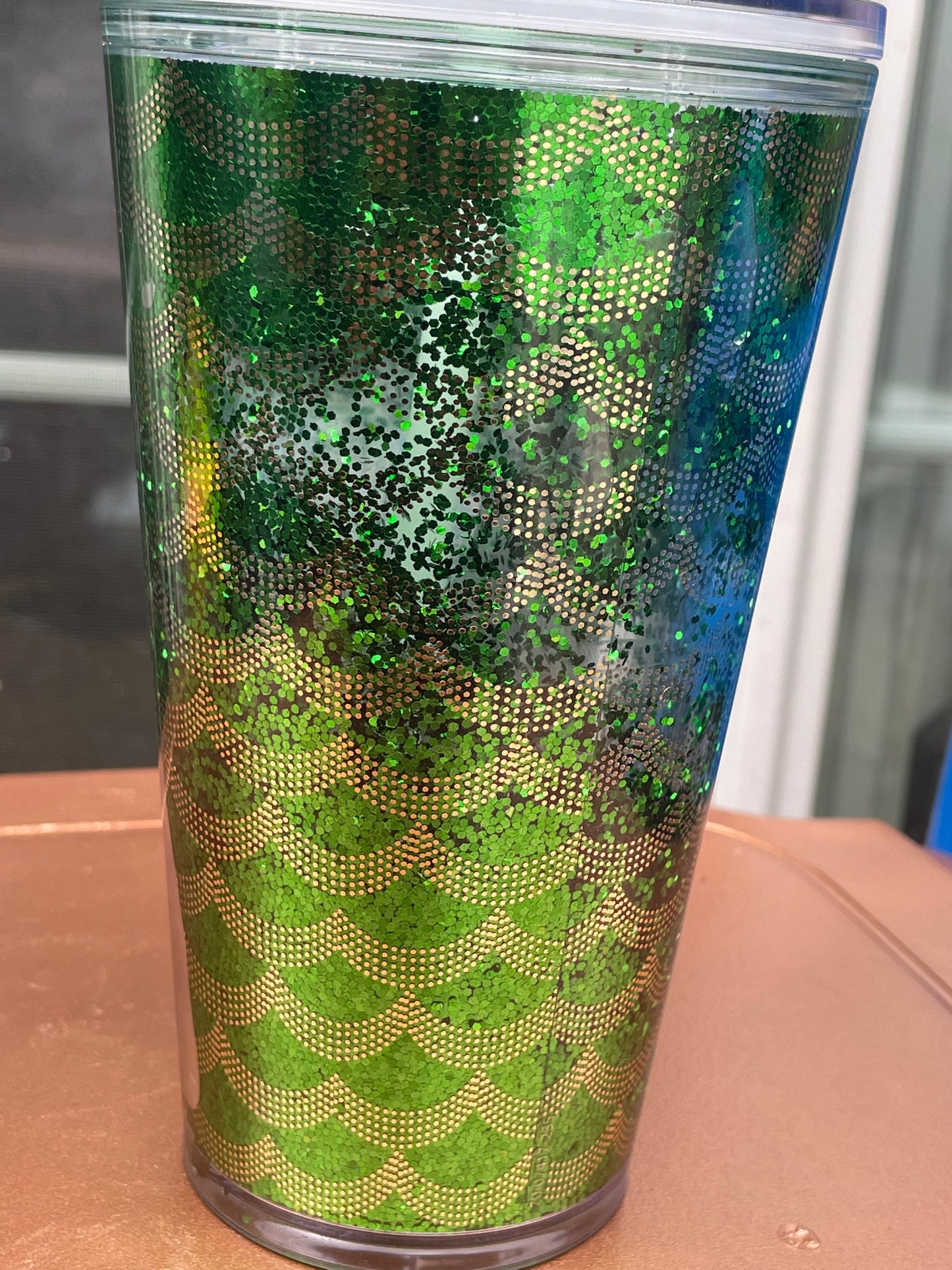 Starbucks Glitter Tumbler - Green & Gold