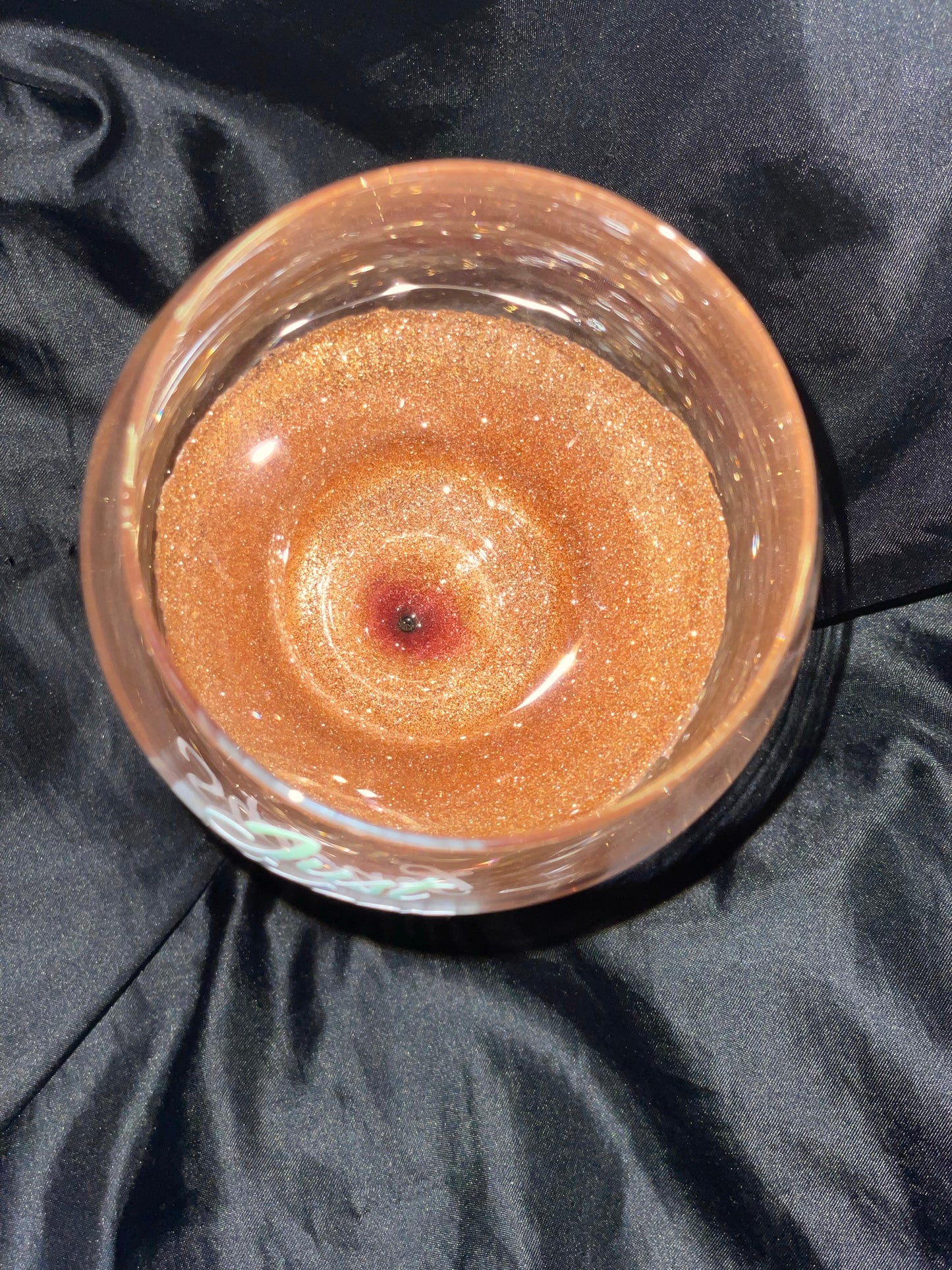 JKS- Rose Gold Glittered Stem Wine Glasses