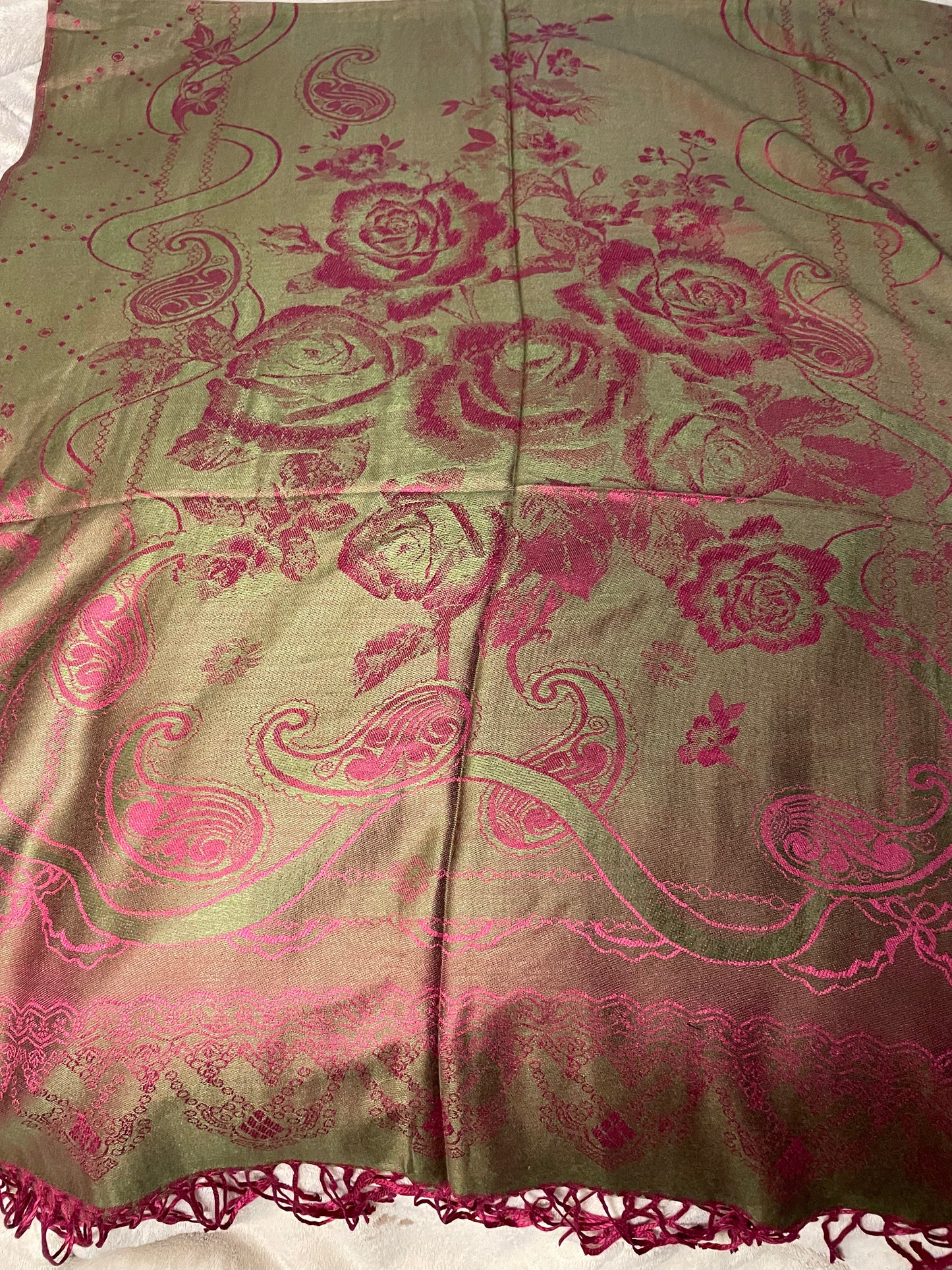 Roses - Cashmere Scarf /Shawl