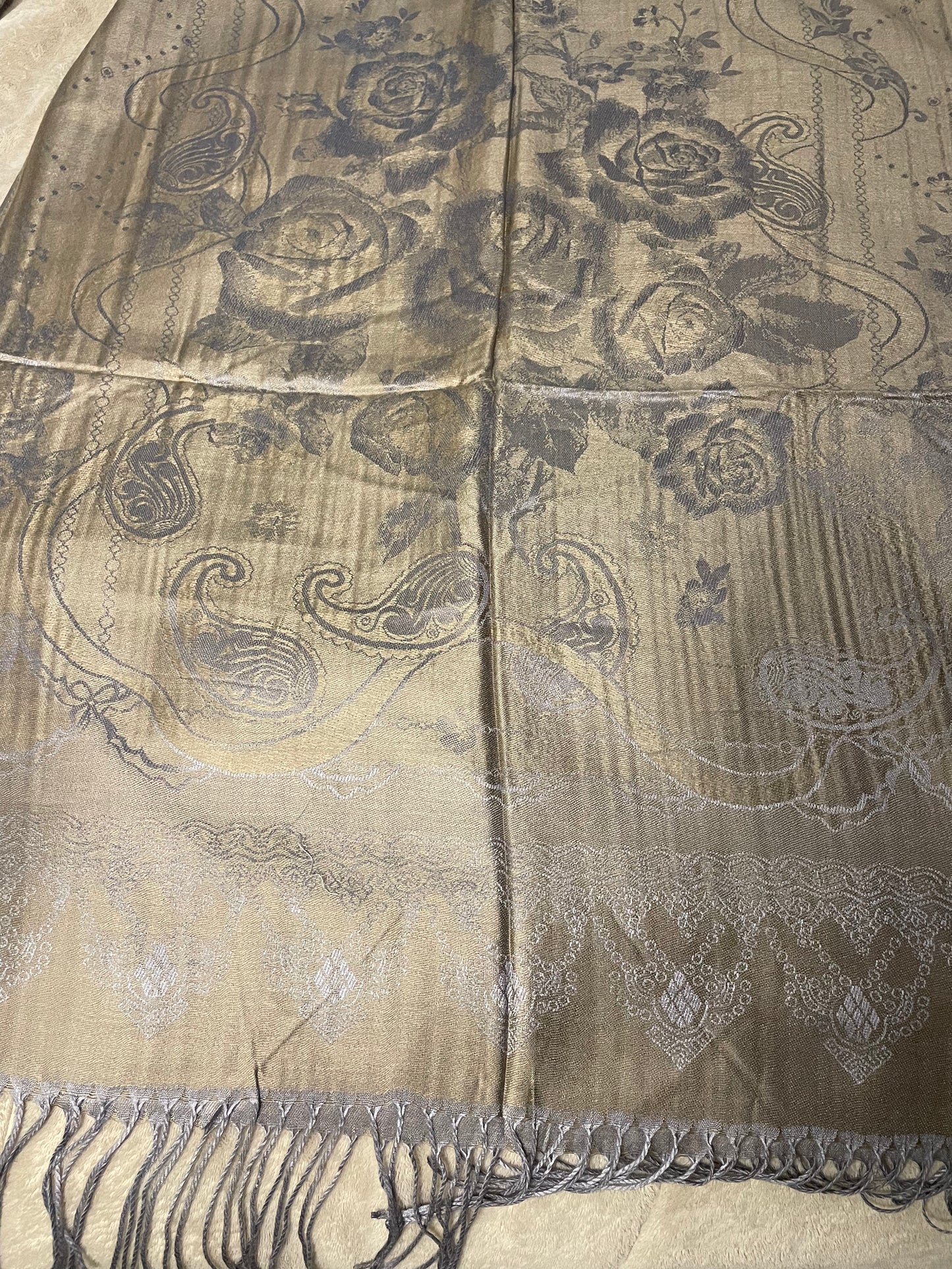 Roses - Cashmere Scarf /Shawl