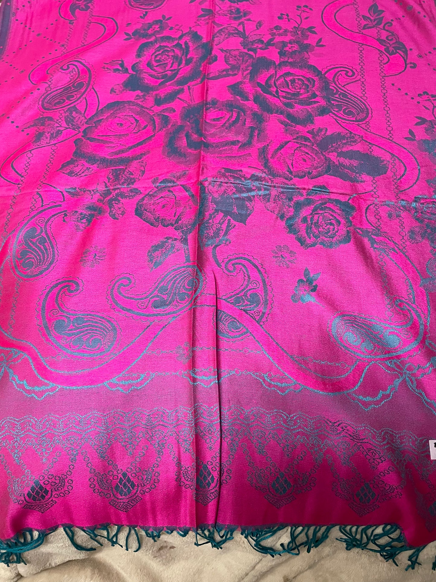 Roses - Cashmere Scarf /Shawl