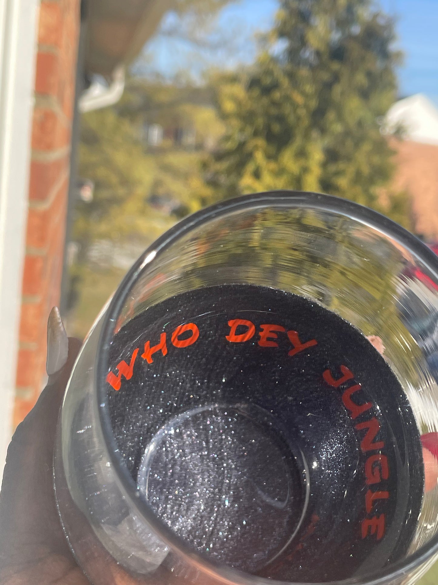 Etched Bengals Player Peek a Boo Wine Glass