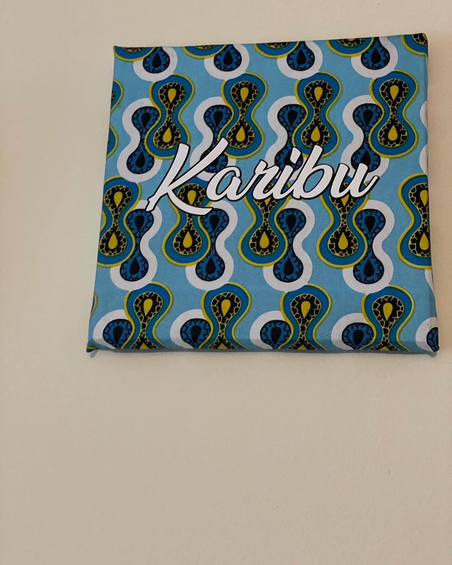 African Ankara Karibu (Welcome) Sign