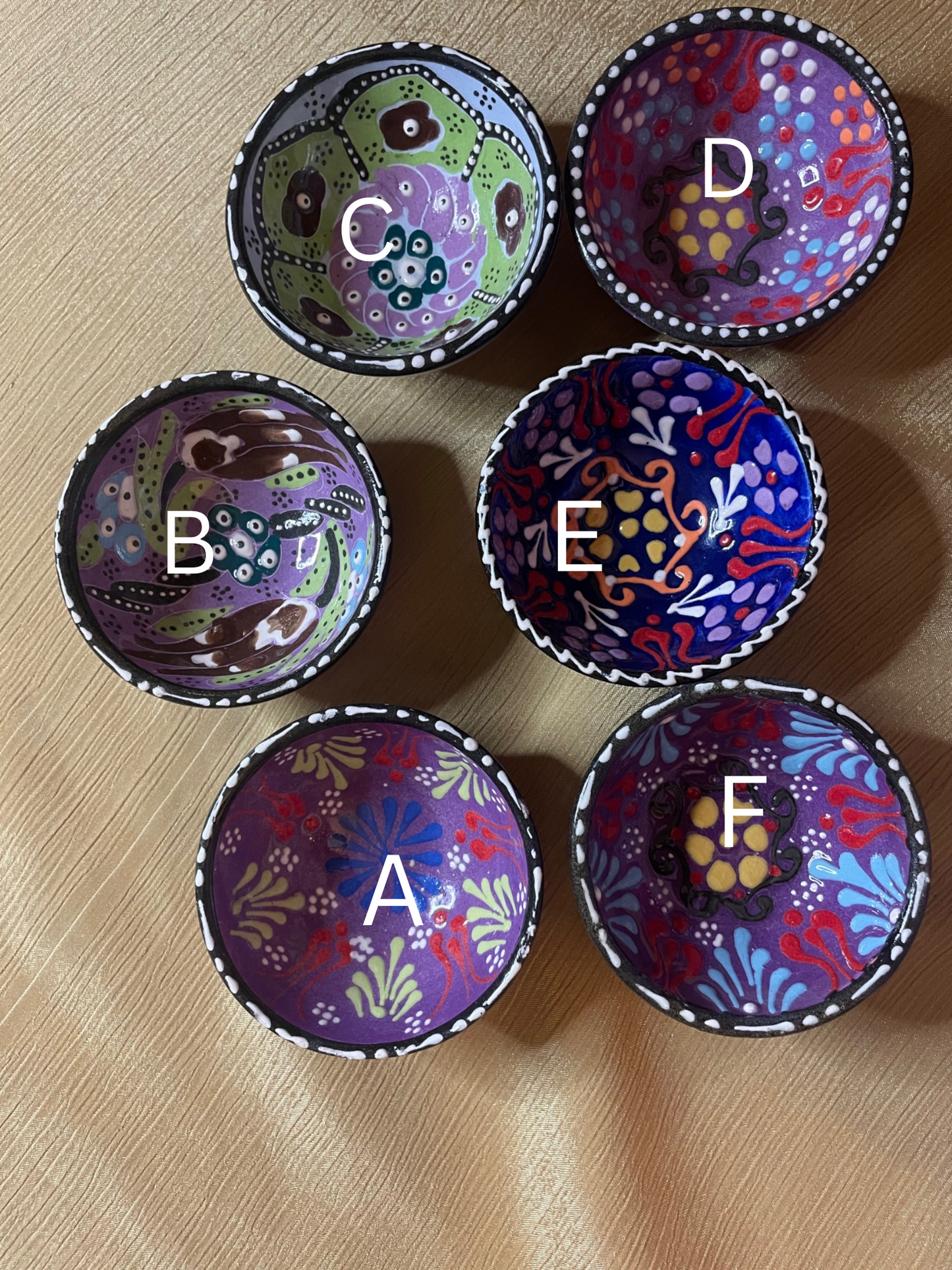 Handmade Ceramic Bowls - Purples