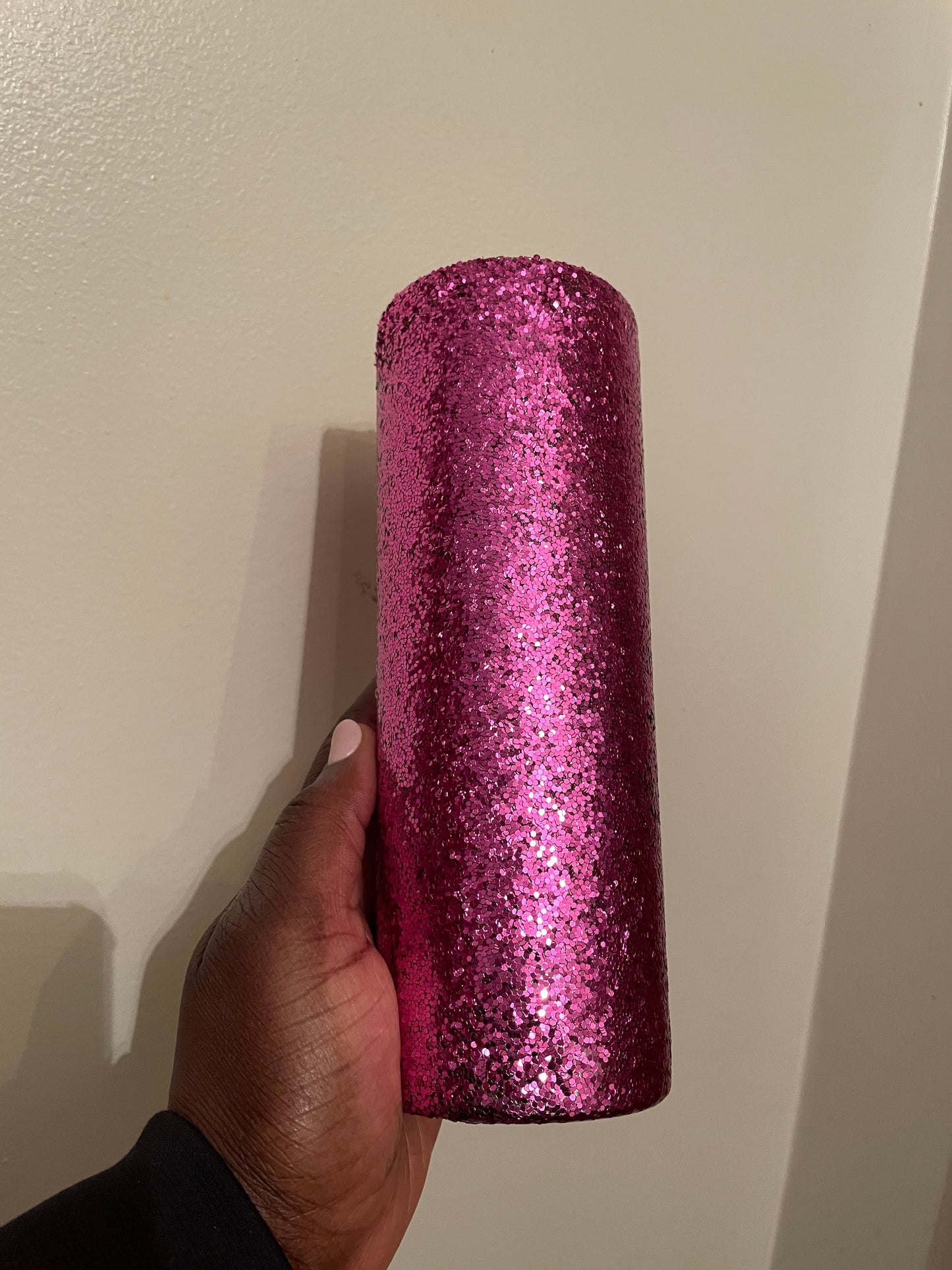 Pink Glittered Tumbler