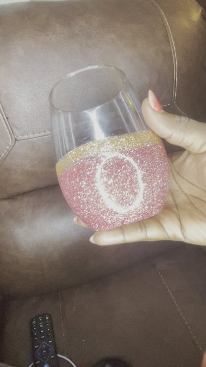 Rose Gold Glittered Wine Glasses