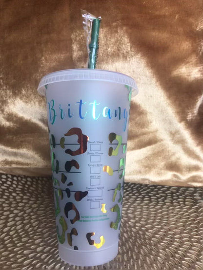 Leopard Personalized Starbucks Cold Cup