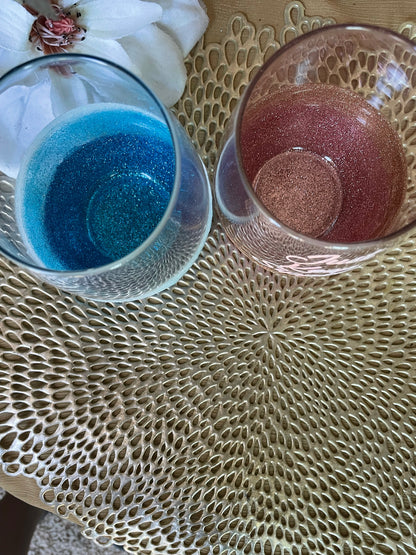 Glittered Wine Glasses