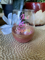 Glittered Wine Glasses