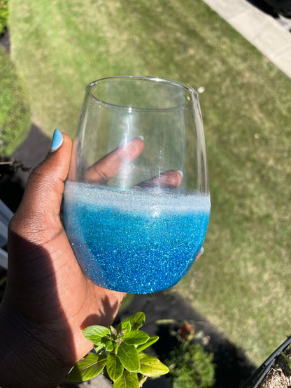 Glittered Wine Glasses