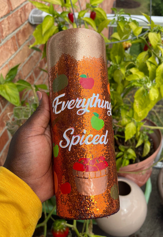 Everything Spiced Fall Glitter/Sparkle Tumbler Cup