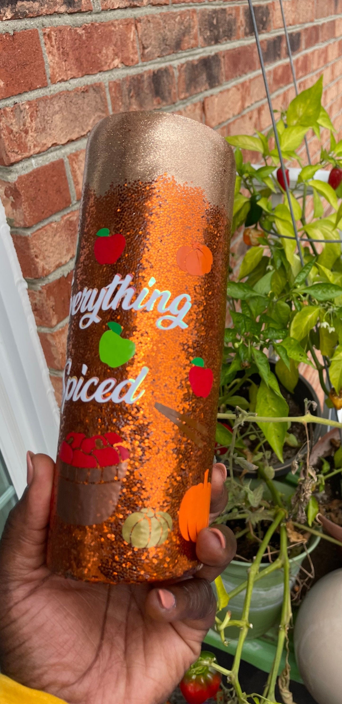 Everything Spiced Fall Glitter/Sparkle Tumbler Cup
