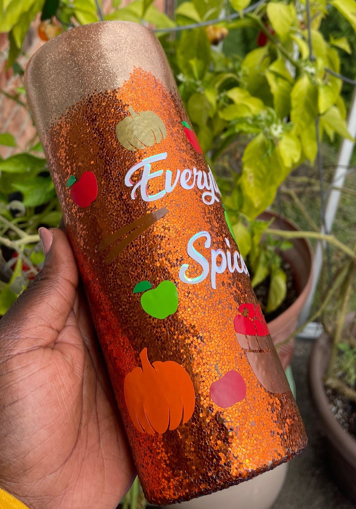 Everything Spiced Fall Glitter/Sparkle Tumbler Cup