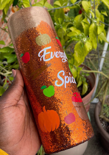 Everything Spiced Fall Glitter/Sparkle Tumbler Cup