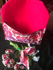 Handmade Floral Clutch - Multi-Colored Pink