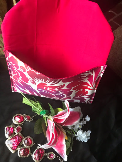 Handmade Floral Clutch - Multi-Colored Pink