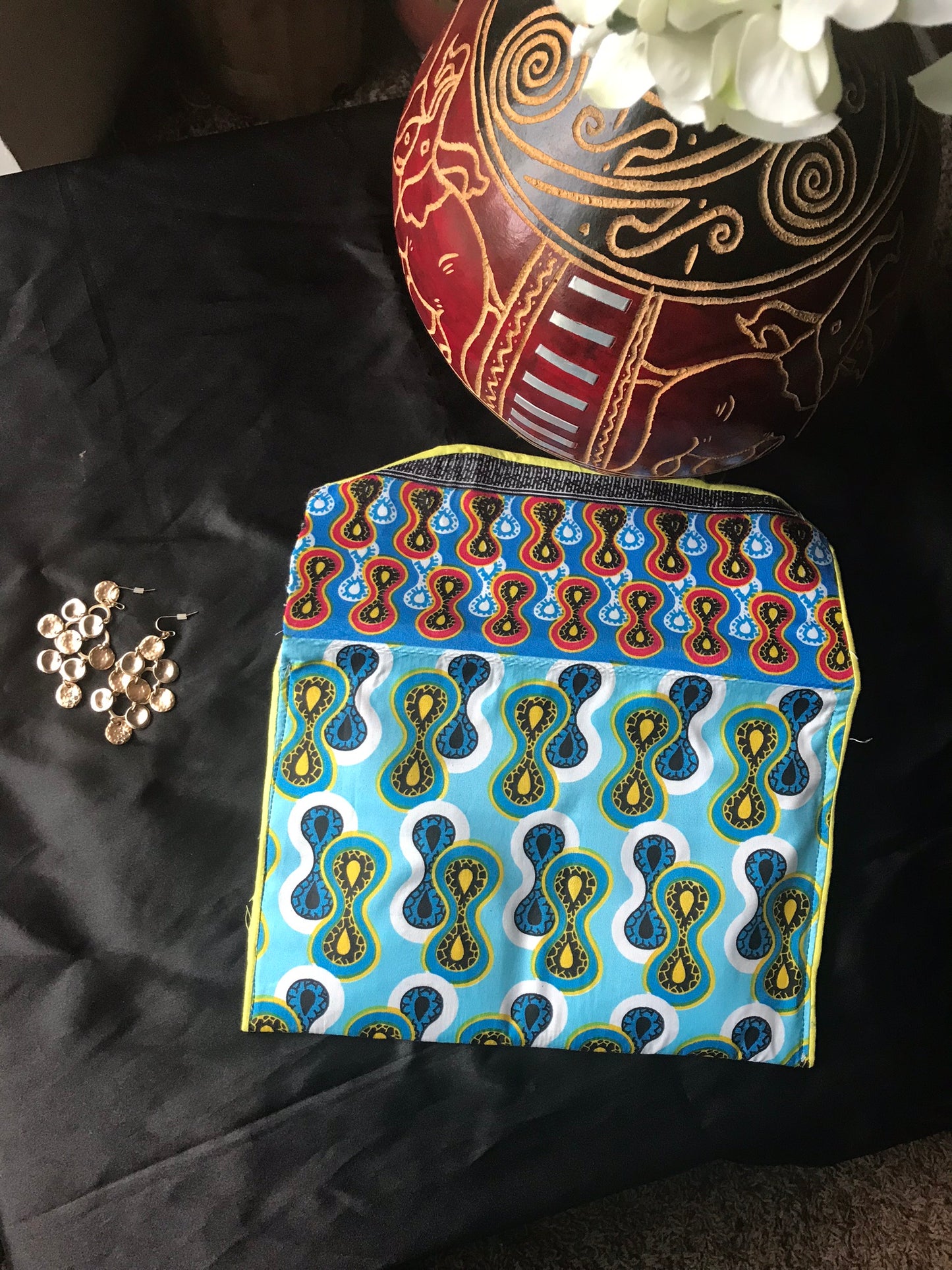 Authentic Handmade East African Clutch- Multi-Colored Blue