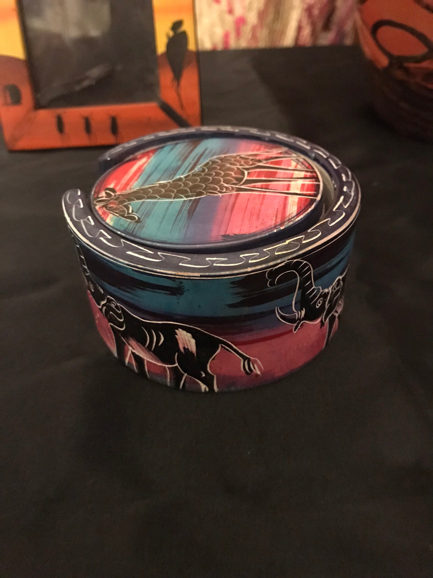 East African Multi-Colored Soap Stone Coasters