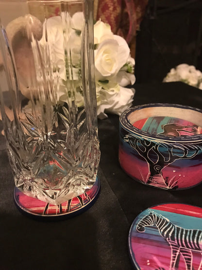 East African Multi-Colored Soap Stone Coasters
