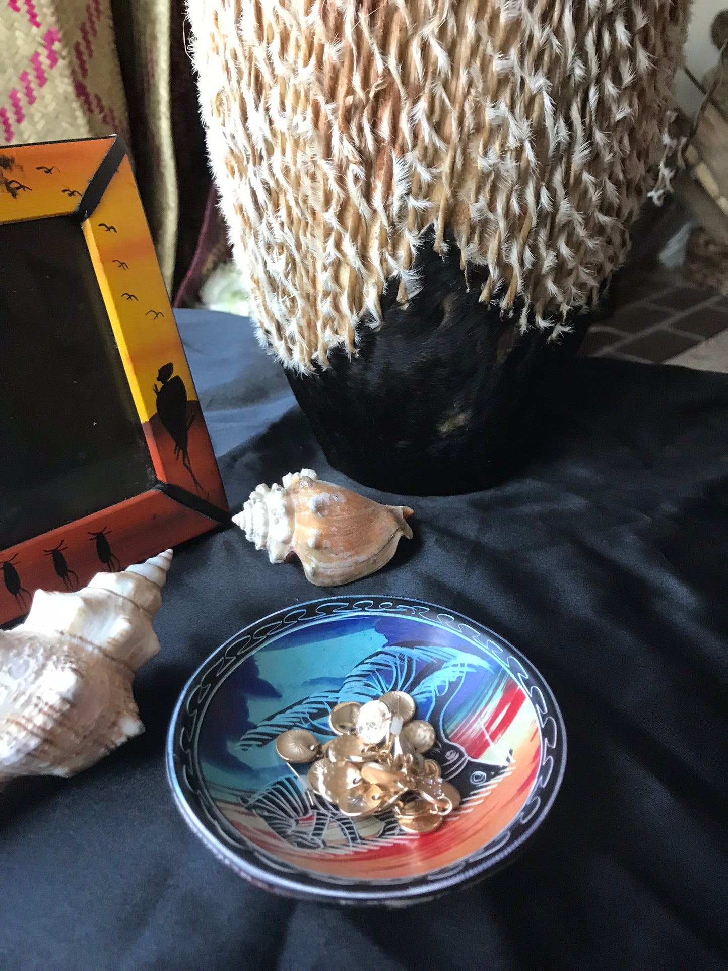 East African Multi-Colored Soap Stone Decorative Bowl- Zebra