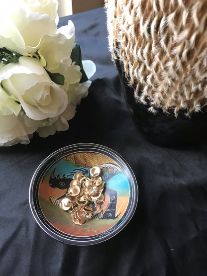 East African Multi-Colored Soap Stone Decorative Bowl- Rhino