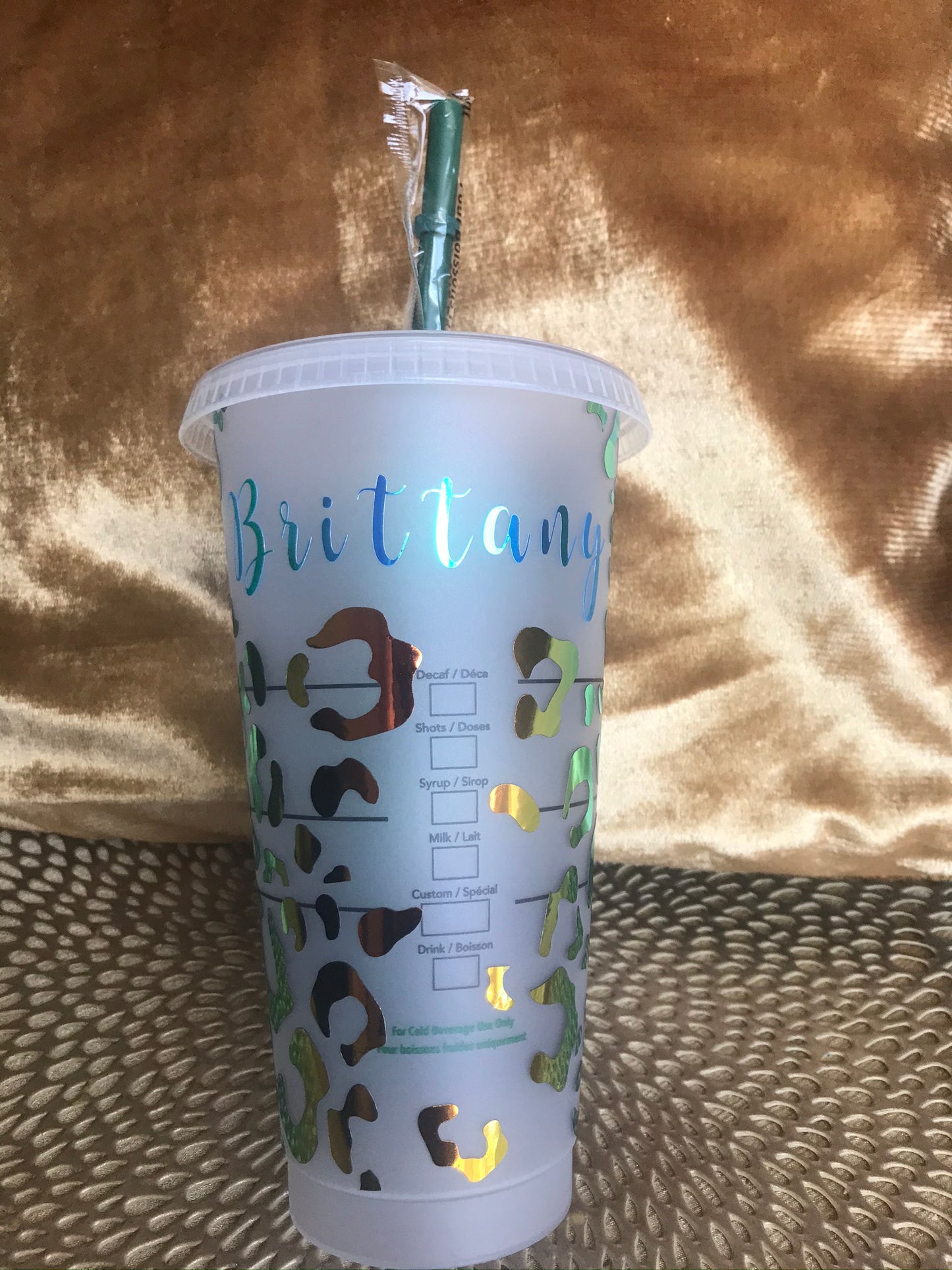 Leopard Personalized Starbucks Cold Cup