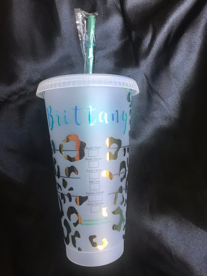 Leopard Personalized Starbucks Cold Cup