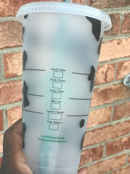 Cow Print Personalized Starbucks Cold Cup