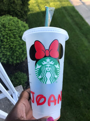 Disney Mini Mouse Inspired Personalized Starbucks Cold Cup