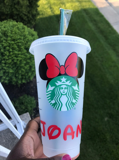 Disney Mini Mouse Inspired Personalized Starbucks Cold Cup
