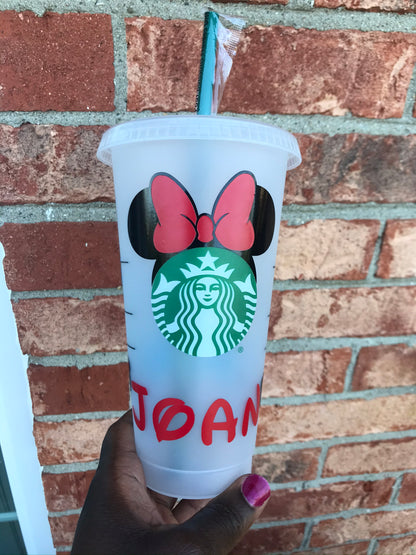 Disney Mini Mouse Inspired Personalized Starbucks Cold Cup