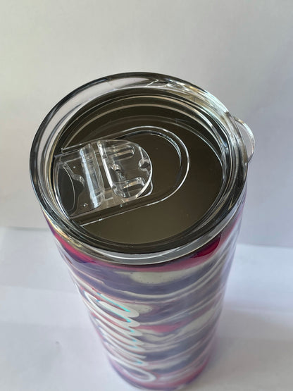 Purple & Pink Swirl/Marble Tumbler Active