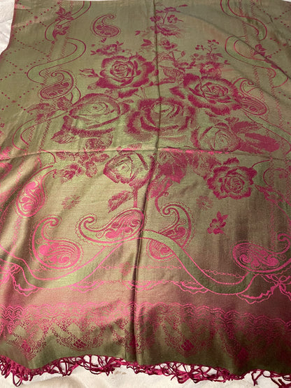 Roses - Cashmere Scarf /Shawl