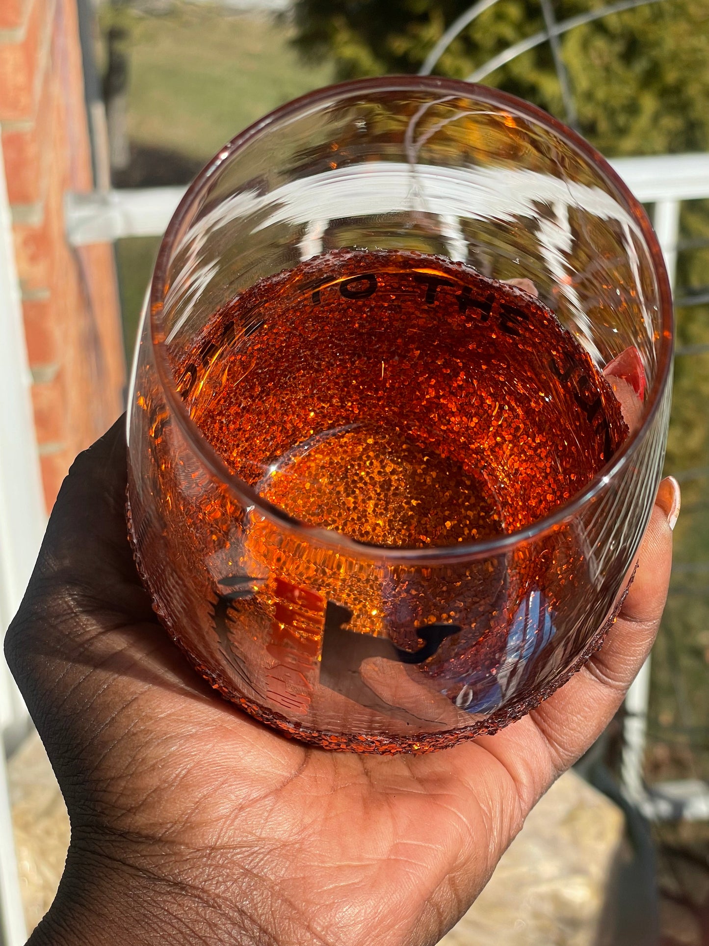 Bengals Player Peek a Boo Wine Glass