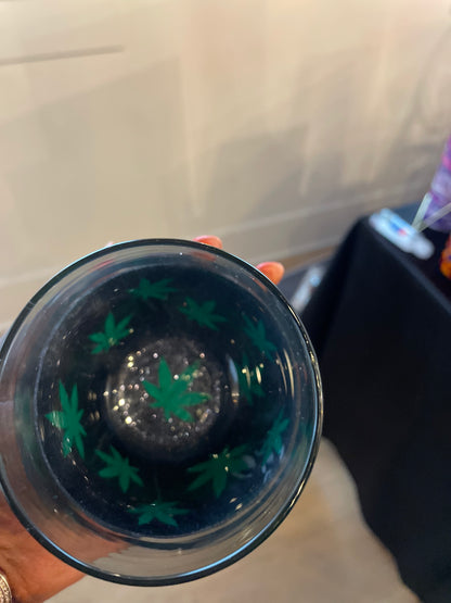 Plant Based Peek a Boo Gold Glitter Wine Glass