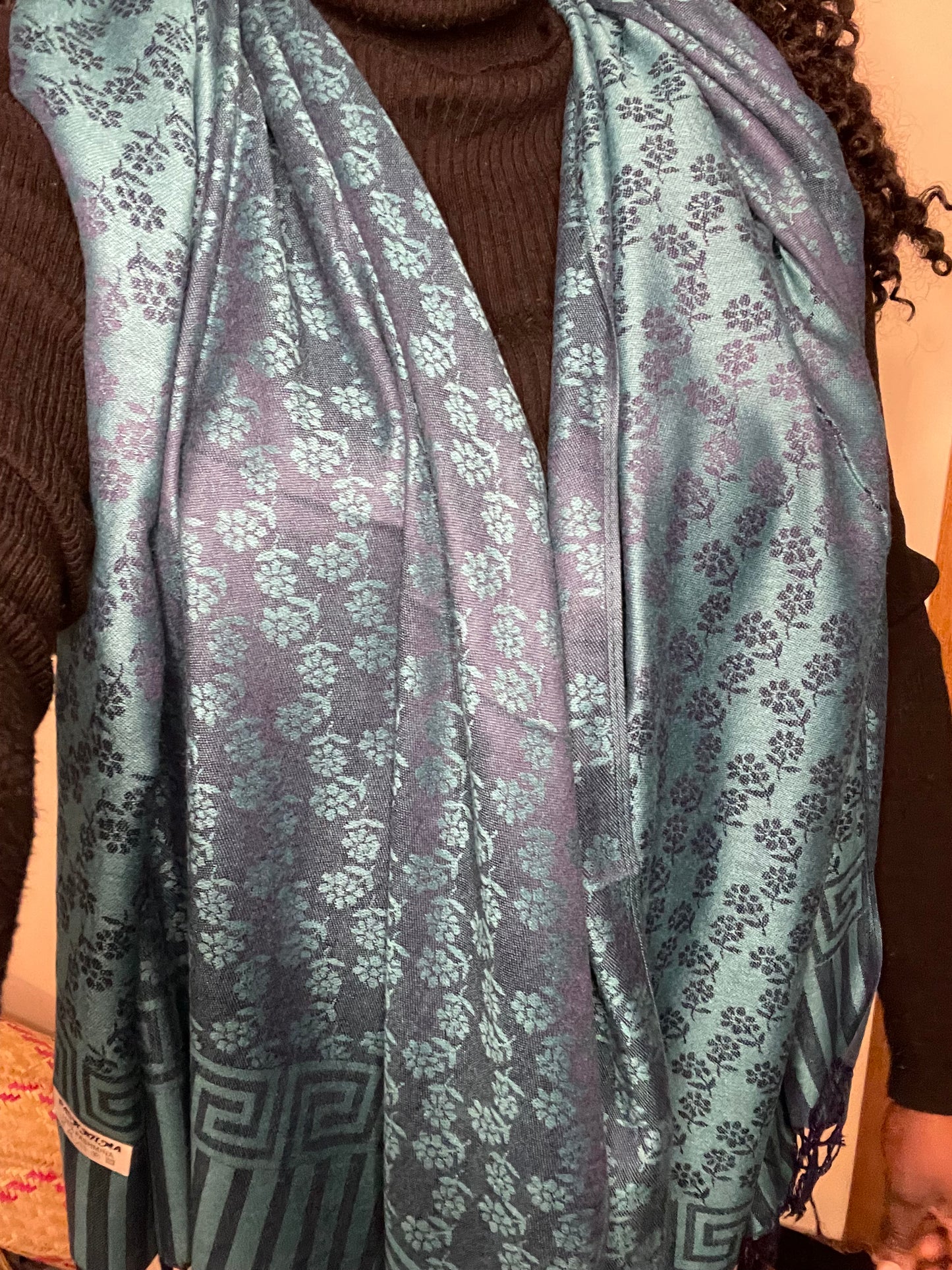 Flowers - Cashmere Scarf /Shawl