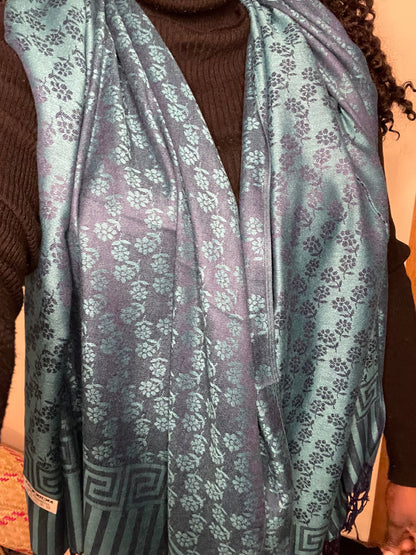 Flowers - Cashmere Scarf /Shawl
