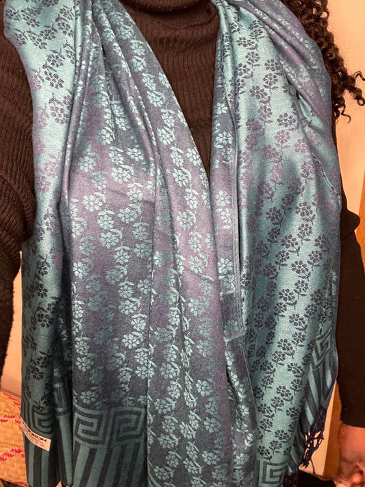 Flowers - Cashmere Scarf /Shawl