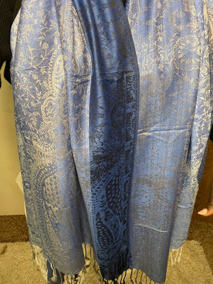 Patterned Rows - Cashmere Scarf /Shawl