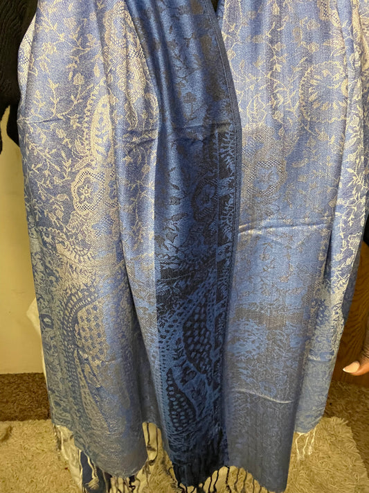 Patterned Rows - Cashmere Scarf /Shawl