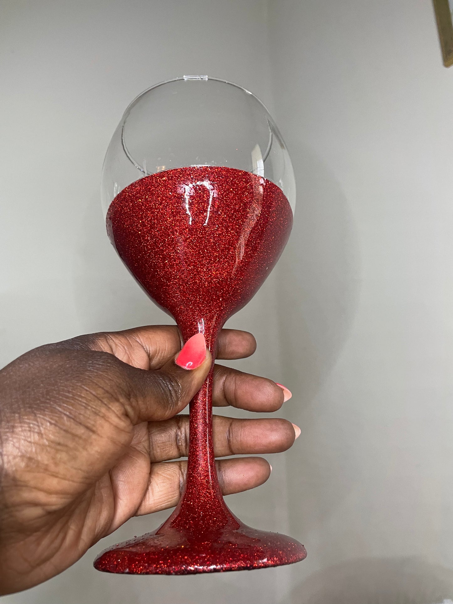 Red Personalized Wine Glas