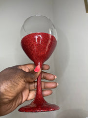 Red Personalized Wine Glas