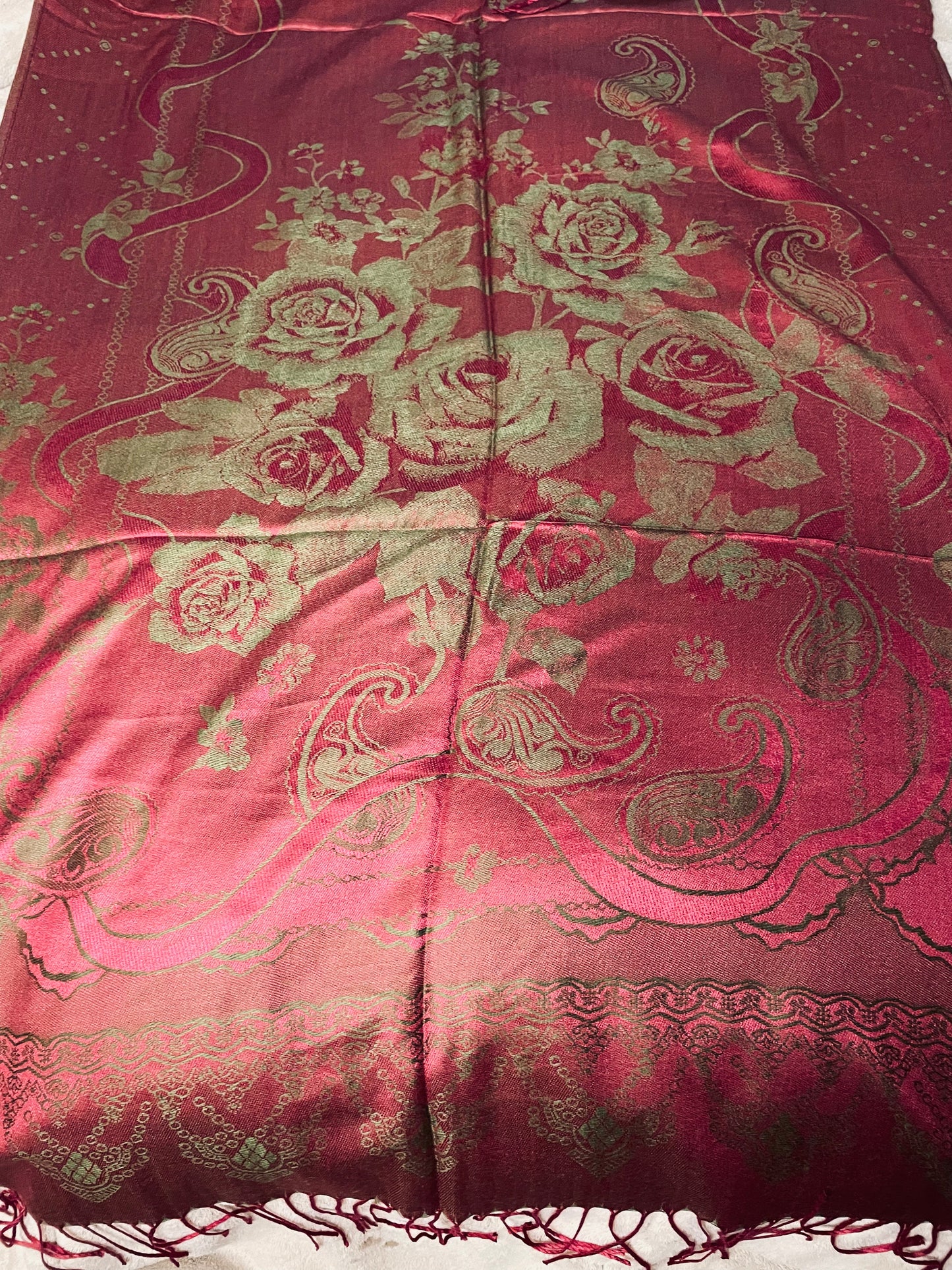 Roses - Cashmere Scarf /Shawl