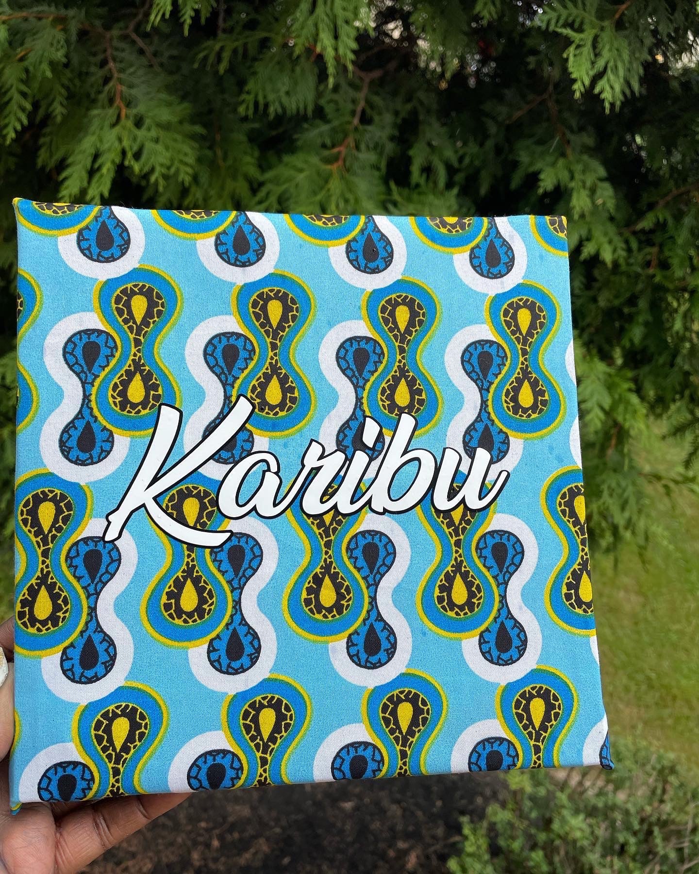 African Ankara Karibu (Welcome) Sign