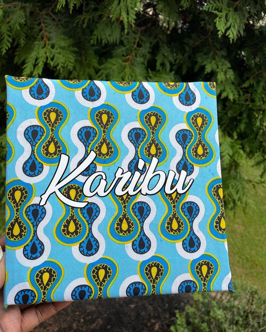 African Ankara Karibu (Welcome) Sign