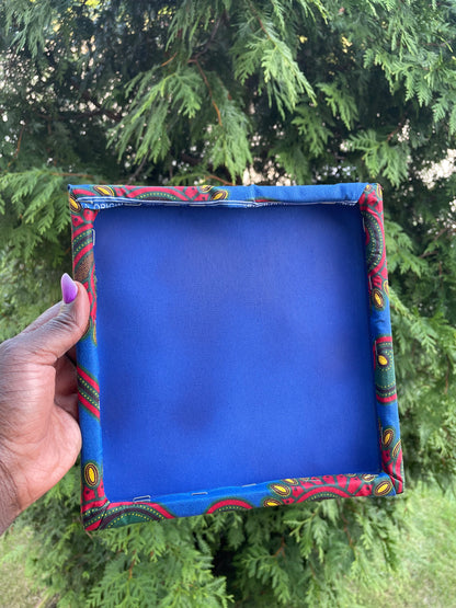 African Ankara Karibu (Welcome) Sign-Dark Blue