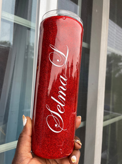 Red Glittered Tumbler