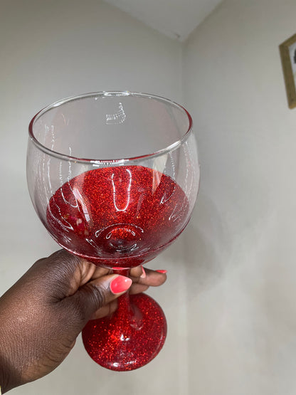 Red Personalized Wine Glas