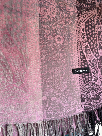 Patterned Rows - Cashmere Scarf /Shawl