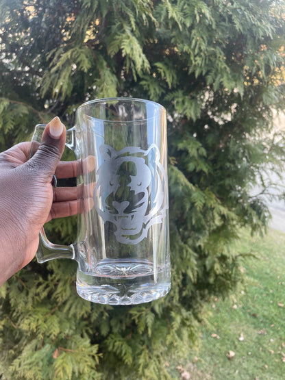 Etched Large Bengals Beer Glass